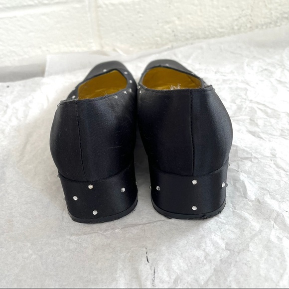 Vintage 1980’s Black Rhinestone Heels, 6N - Picture 3 of 4